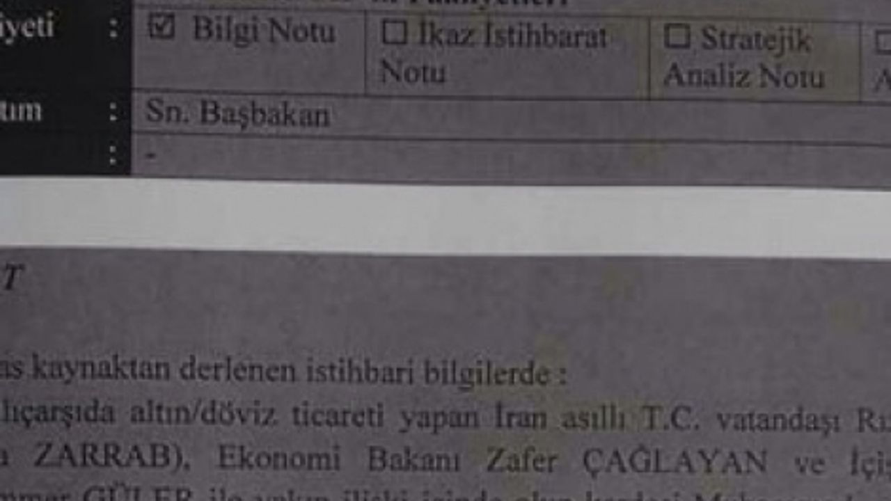 8 ay önceki MİT raporu: Bakanların Zarrab'la ilişkisi ortaya çıkarsa...
