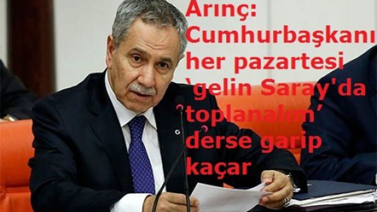 Arınç: Cumhurbaşkanı, her pazartesi ‘gelin Saray'da toplanalım’ derse garip kaçar