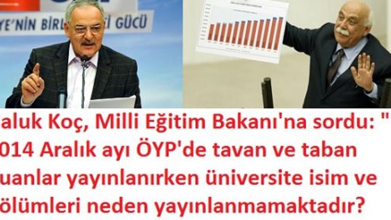 CHP’li Koç’tan Mille Eğitim Bakanına Üniversite İsimleriyle ilgili Sorular
