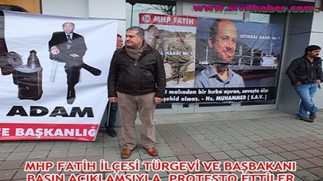 Fatih MHP İlçe Teşkilatı Başbakanı ve TÜRGEVİ Basın açıklaması ile Protesto etti.