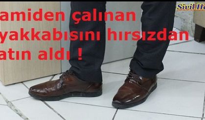 Camiden çalınan ayakkabısını hırsızdan satın aldı.