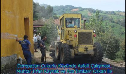 DEREPAZRI ÇUKURLU KÖYÜNDE ASFALT ÇALIŞMASI YAPILDI