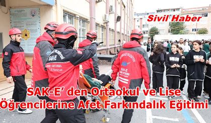 SAK-E’ den Ortaokul ve Lise Öğrencilerine Afet Farkındalık Eğitimi