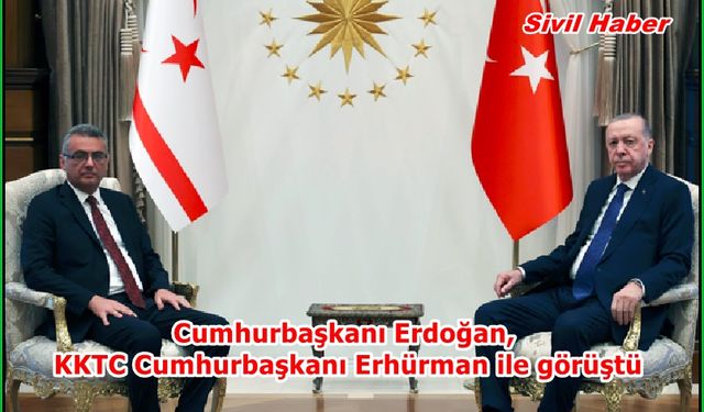 Cumhurbaşkanı Erdoğan, KKTC Cumhurbaşkanı Erhürman ile görüştü