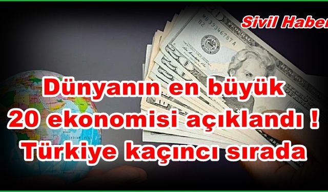 Dünyanın en büyük 20 ekonomisi açıklandı! Bakın Türkiye kaçıncı sırada