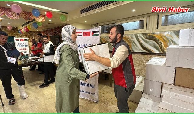 Sadakataşı Mısır’da yaşayan Gazzeli ailelere Ramazan yardımı ulaştırd
