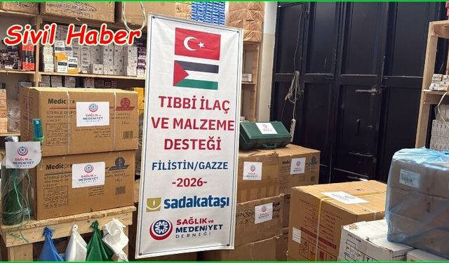 Sadakataşı Gazze’ye sağlık yardımı ulaştırdı