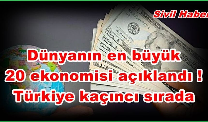 Dünyanın en büyük 20 ekonomisi açıklandı! Bakın Türkiye kaçıncı sırada