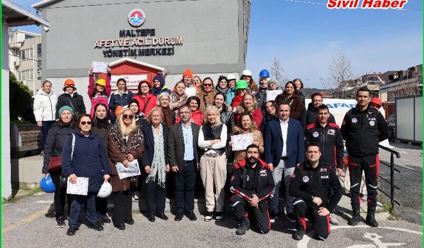 Maltepeli kadınlar afetlere müdahaleyi uygulamalı öğrendi