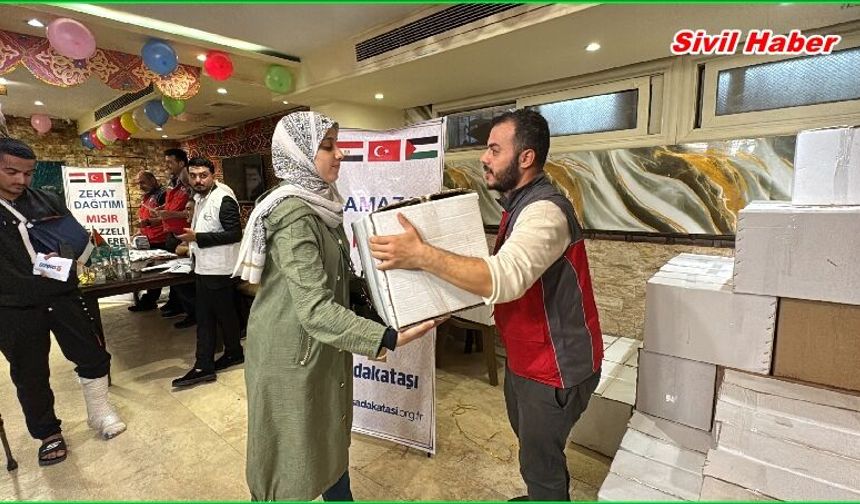 Sadakataşı Mısır’da yaşayan Gazzeli ailelere Ramazan yardımı ulaştırd