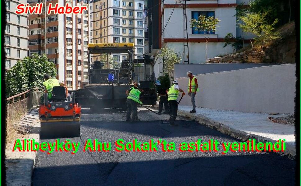 Alibeyköy Ahu Sokak’ta asfalt yenilendi
